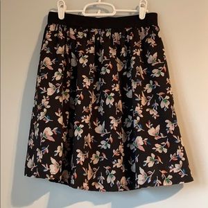 Noir S floral black a-line skirt